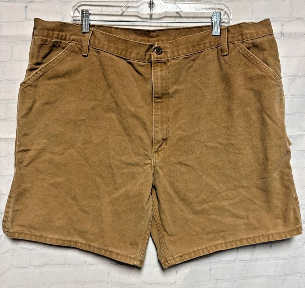 Vintage Carhartt Tan Brown  Carpenter Shorts Canvas Made In USA Men’s Size 44
